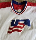 Vintage Ccm Maska Usa Hockey Jersey Mens Large Red White Blue Embroidered Logo