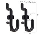 200 Pack J-shaped Pegboard Hooks  Black Plastic Peg Hooks For 1 4 Inch Pegboard 