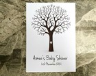 Fingerprint Baby Shower Tree Personalised Guest Book Game Multicoloured Ink