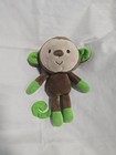 Fisher Price Snugamonkey Brown   Green Plush 8    Toy Lovey Rare Htf Long Tail