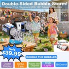 Rechargeable Bubble Machine With Rgb Lights  30 000 Bubbles Storm  Auto 360   Rot