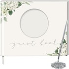Elegant Wedding Guest Book W  80 Pages Pen Round Photo Frame Visitors Sign New