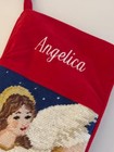 Personalized Angel Needlepoint Christmas Stocking Monogrammed Angelica Velvet