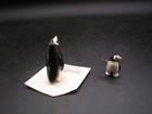 Vintage  1986 Hagen Renaker Porcelain Penguin And Baby Penguin  2 
