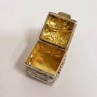Vintage Sterling Silver Fruit Miniature Gold Wash Pill Box Trinket Holder
