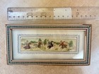 Beautiful Vintage Persian Miniature Painting On Bone Set In A Khatam-fari Frame