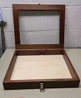 Antique Wooden Glass Counter Display Case - 17 X 14 X 3 