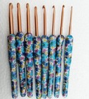 Crochet Hooks Needles Knit Weave Crochet Needle Tpr Soft Handle 8 Pcs Set Blue F