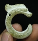 1 7  chinese Hongshan Culture Hetian Jade Carved Dragon Hook Gou Amulet Pendant