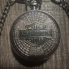 Franklin Mint Harley Davidson Pocket Watch Full Throttle Works New Battery Euc