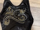 Gymnastic Dance Suit Leotard Black Gold