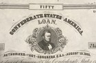  50 Confederate States Of America Bond With 6 -  2 00 Coupons  Cr   20  1861