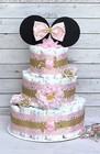 3 Tier Baby Minnie Mouse Diaper Cake Baby Shower Girl