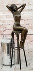 Nude Girl Chair Chiparus Bronze Sculpture Figurine Figure Statue Art Decor Sale