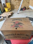 Vintage Anheuser-busch Inc Budweiser Wooden Crate Box W bottle Cap Checkers         