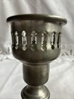 Vintage Empire Weighted Pewter Candlesticks Filigree Candle Cups 1970 s