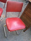 Vtg 30s 40s Enamel Top Table Slide-in Leaves  White red Hair Pin Legs   Chairs