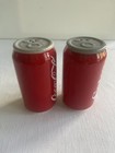 Ceramic Coke Coca-cola Salt   Pepper Shaker Set Red 4  Can Picnic With Stoppers