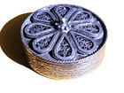 Vintage Small Round Filigree Pill Box 925 Sterling Silver