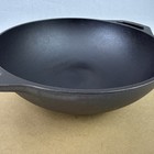 Lodge Cast Iron Mini Wok 9  2 Qt Two Handles Great Condition Made Usa See Photos