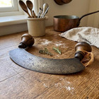 Antique French H  Schwab Mezzaluna Herb Chopper Double Handle Rustic Kitchen Too