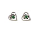 19thc Antique Alexandrite Russia Natural Genuine Color Change silver Heart Studs