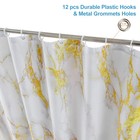 Gold White Marble Shower Curtain Set With 12 Hooks  Luxury Abstract White Grey G