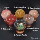 2 Kilo 6 Pcs Natural Multi Color Healing Crystal Mineral Gemstone Spheres Lot