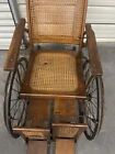 Antique Wicker wooden  Wheelchair-good Condition  Circa 1860-1910 