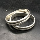 A Pair Of Antique Plain Tibetan Silver Bracelets Minimalist Collectible