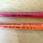 Vintage 50s Advertising Baseball Bat Swizzle Sticks Lot 2 Orange Red Cocktail