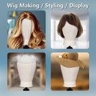 22 Inch Wig Head With Retractable Tripod Stand  Canvas Block Head Mannequin  Wig