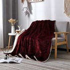Sherpa Fleece Throw Blanket For Couch - Super Soft Queen 80 x90   01-burgundy