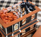 Pottery Barn Haunted House Lidded Stoneware Candy Bowl Halloween Decor Black