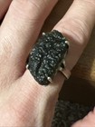 Rare Genuine Vintage Moldavite Ring Meteor Glass Large Collectible Ring Size 5