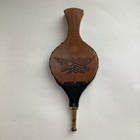 Vintage Fireplace Bellows American Eagle Wood Brass Leather Seymour Mfg 15    Tool