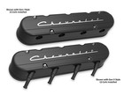 Holley 241-177 2-pc Ls Chevrolet Script Valve Covers - Black Machined Finish