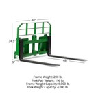 Titan Usa Made Pro Series Hook   Pin Pallet Fork Frame  48  Fork Blades