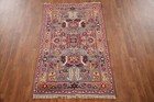 Gray Wool Floral Heriz Indian Accent Rug 3 x5  Wool Hand-knotted Foyer Carpet