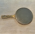 Vintage Brass Ornate Dual Sided Hand Held Vanity Mirror