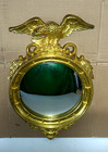 Vintage Gold Colored Syroco Bullseye Flying Eagle Wall Mirror  29  X 18   1960