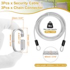 3set 3 16  Dia 9 8ft Security Steel Cable With Loops Clear   Quick Links