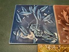 Lot Of 3 Antique Art Pottery Tiles   Floral  Thistle  Geometric   Unmarked