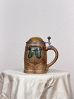 Vintage German Beer Stein Pewter Lid Lederhosen Jacket Figural West Germany