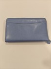 Filofax Saffiano Zip Organizer  Personal Compact Size  Vista Blue Stained