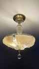 Antique Vintage Art Deco Ceiling Light Fixture Chandelier Glass
