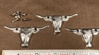 3 Vintage Cap Gun Original Concho Holster Parts Western Playset 50s 60s W Rivets