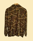 Vintage 1980s Green gold Chain Print Bomber Jacket Women s Large Retro 
