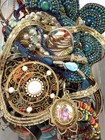 2 Lbs Costume Jewelry Treasure Hunt Bulk Mystery Lot Broken   Wearable Vintage  