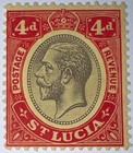 Travelstamps  1913 St  Lucia Stamps Sc  73  4d  Mint  Original Gum  Hinged